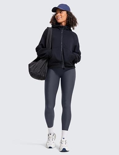 CRZ YOGA Fleece Lined Leggings 28'' - Thermal Casual Lounge Workout Yoga Womens Full Length Pants Winter Warm thumbnail 5