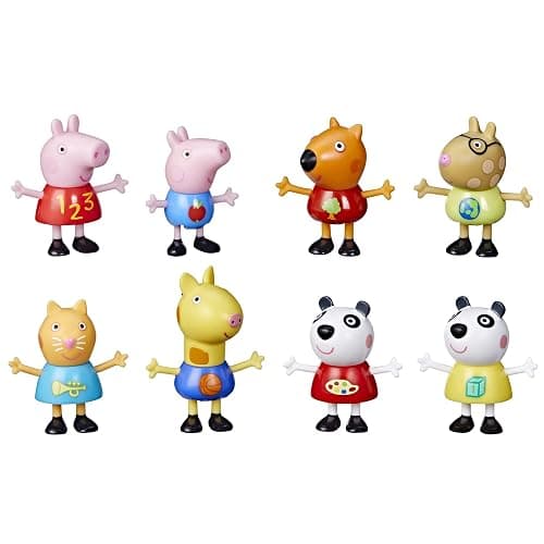 Peppa Pig School Classroom Toy Figures 8-Pack, Peppa Pig, George Pig, Peggi Panda, Candy Cat and More, Back to School Gifts for Kids, Ages 3+ (Amazon Exclusive) - Image 1