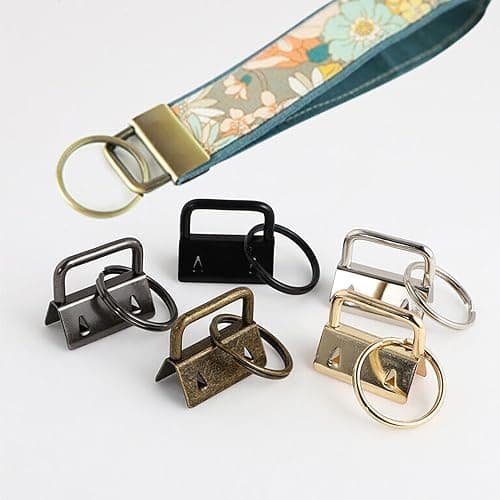 Uxney Key fob Hardware,30 PCS 1 Inch Key fob Keychain with Keychain Rings for Bag Webbing Wristlets Lanyards and Key Chain Making Hardware Supplies(Gold) thumbnail 6