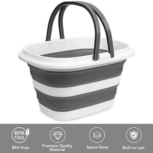 Large Collapsible Mop Bucket, 16L(4.2 Gallon) Plastic Bucket for House Cleaning, Car Washing, Silicone Cleaning Supplier Organizer, Portable Basket with Handle for Laundry Storage, RV Camping, Fishing thumbnail 4