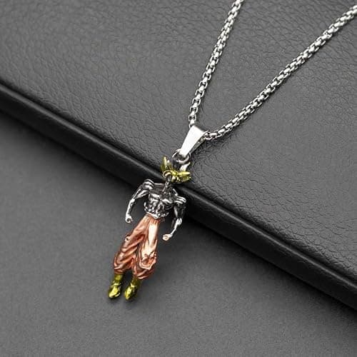 Fogsea Anime stainless steel DBZ siya WuKong Character Pendant Necklace, Stainless Steel Chain, Anime Cosplay Jewelry thumbnail 2