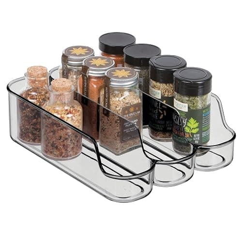 mDesign Small Plastic Kitchen Storage Divided Bin for Child/Kids Supplies - 3 Compartments to Organize Baby Food Jars, Pouches, Bottles, Sippy Cups, Cans, Pacifiers, Shampoo - 2 Pack - Smoke Gray thumbnail 7