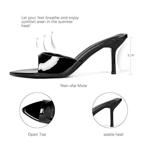 QIV Leopard Kitten Heels Pointed Toe Mule Heels for Women Open Toe Kitten Heel for Party Dressy Wedding thumbnail 3