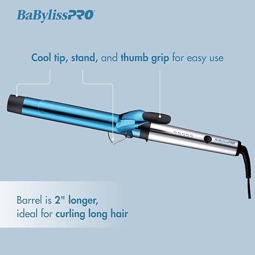 BaBylissPRO Nano Titanium Professional Curling Iron with Extended Barrel Perfect for Longer Hair thumbnail 2