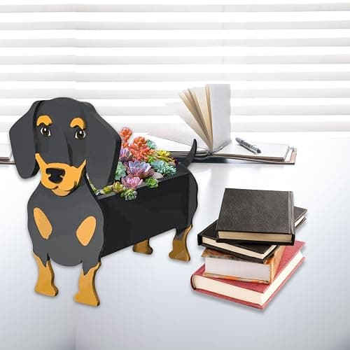 strolfay Dachshund Dog Planter, Cute Animal Shaped Plant Pot, Dog Flower Pot, Spring Planter Gifts for Women & Pet Lovers, Indoor Outdoor Garden Home Office Decor, 9.45 x 7.5 x 13.39 Inches thumbnail 5