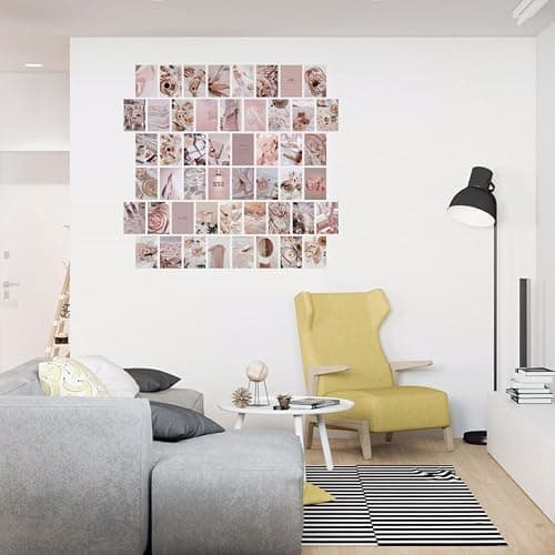 50PCS Aesthetic Picture for Wall Collage, 4x6 inch Room Decor for Teen Girls, Neon Bedroom Collage Print Kit,Cute Dorm Wall Art Photo Posters [Single Sided] (Beige 1) thumbnail 2