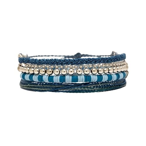 Pura Vida Bracelet Deep Sea Bracelet Stack, 4 Stackable Bracelets for Women - Image 1