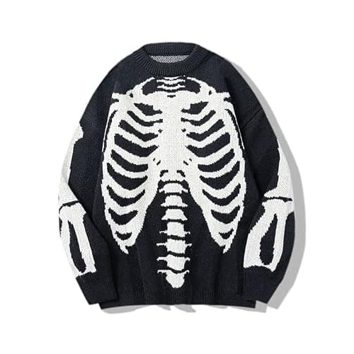 Y2K Grunge Skeleton Sweatshirt Oversized Long Sleeve Fairy Alt Pullover Aesthetic Harajuku Clothes Vintage Tops - Image 1