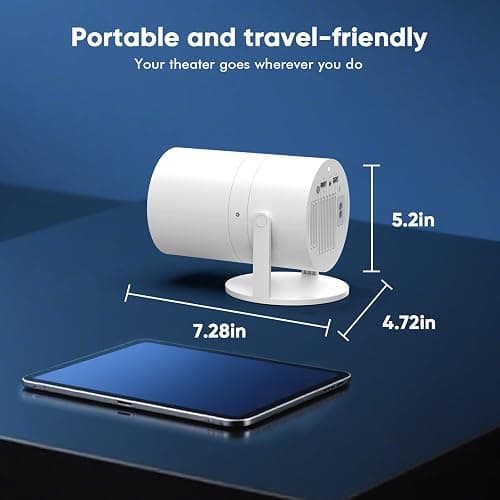 [ Built-in Google TV & Voice Control] WISHOLY Mini Projector with WiFi and Bluetooth, Built-in Streaming Apps, Portable Movie Projector 4K with 180° Rotatable for Outdoor, Home Theater, Movie Night thumbnail 7