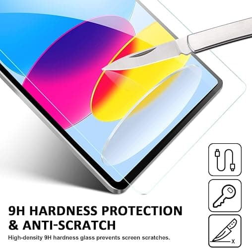 TOPESCT 2-Pack Screen Protector for iPad (A16) 11th/10th Generation (2025/2022,11 inch/10.9 Inch),9H Tempered Glass Film,Anti-Scratch (2) - 2 thumbnail 5