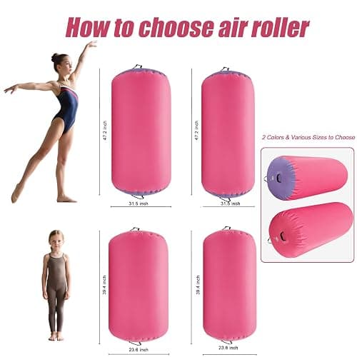 Air Roller Gymnastics Barrel Inflatable Tumbling Roller Air Mat with Electric Pump for Backhandspring Training Yoga Cheerleading Home Use Gym thumbnail 2