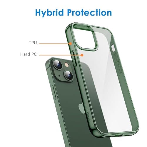 JETech Case for iPhone 13 6.1-Inch, Non-Yellowing Shockproof Phone Bumper Cover, Anti-Scratch Clear Back (Alpine Green) thumbnail 3