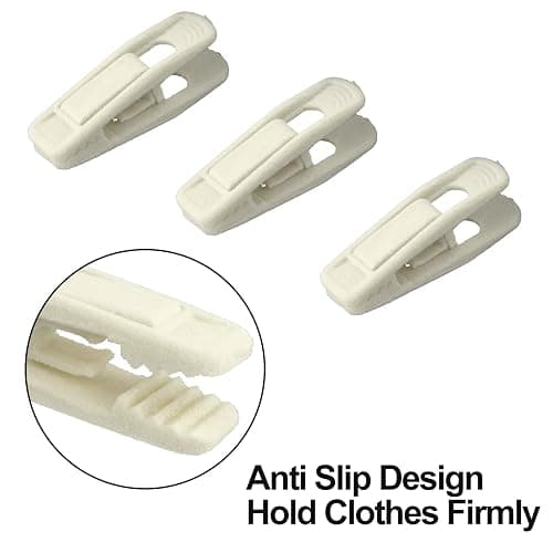 Corodo 20 Stück Samt Kleiderbügel Clips Set, Kleidung Pins Starker Fingergriff Flocked, Kleiderbügel Klammern Beige, perfekt für die Verwendung mit schmalen Samt-Kleiderbügeln - Beige thumbnail 4