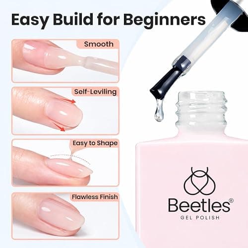 Beetles Builder Gel for Nails 2Pcs, 7 in 1 Clear Building Gel Set HEMA-FREE & TPO FREE with Nail Brush, for Strengthening Natural Nail Apex & Extension DIY Salon at Home,UV LED Lamp Cured thumbnail 4