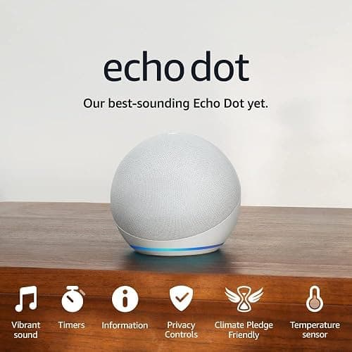 Echo Dot (Newest gen) | Big vibrant sound Wi-Fi and Bluetooth smart speaker with Alexa | Glacier White thumbnail 7