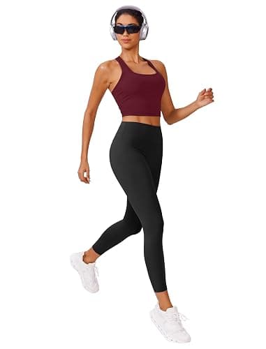 PINSPARK Sports Bra Longline Racerback Tank Tops for Women Padded Workout Yoga Top thumbnail 5