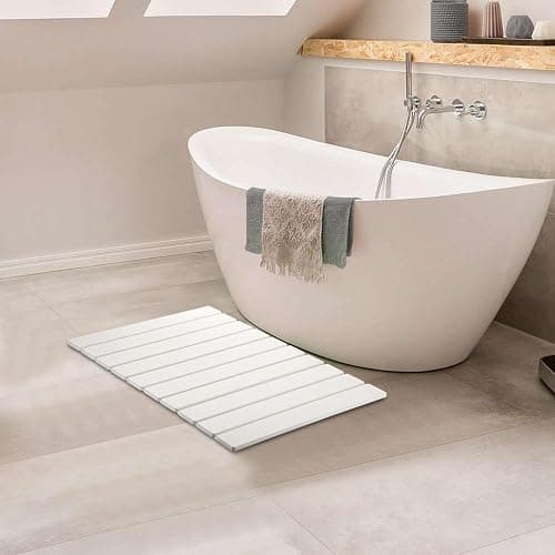 SUMTree Multi-Piece Combination Diatomite Stone Bath Mats, Non-slip washable Modern Mats for Bathroom, Kitchen, Laundry Room, 58 * 39 * 0.8cm (White) thumbnail 6