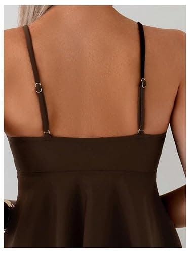 SweatyRocks Women's Y2K Cute Tankini Swimsuits Ruffle Flowy High Waisted Two Piece Bathing Suit thumbnail 5