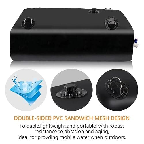 LOFTANK Water Tank, Water Storage Bladder, Portable Water Tank, Water Bladder Tank, Large Water Storage, Water Storage Containers for Camping, Garden, Emergency Water Storage Black thumbnail 5