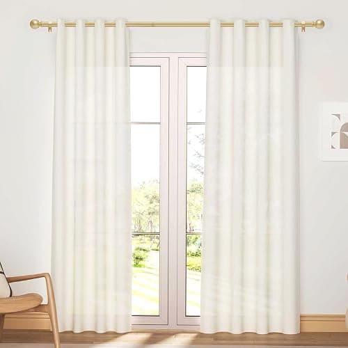 Gold Curtain Rod for Windows 28 to 48 Inch, 5/8 Inch Diameter Heavy Duty Splicing Adjustable Curtain Rods With Brackets, Easy to Install, Suitable for Bedroom, Patio and Outdoor thumbnail 2