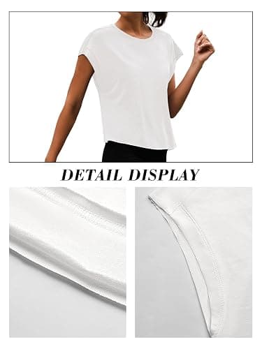 3rd hill Women Open Back Workout Shirts Short Sleeve Tops Casual Yoga Y2k Athletic Gym Running Crop Tees thumbnail 5