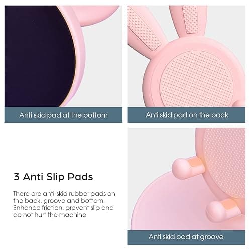 nediea Cell Phone Stand,Angle Height Adjustable Bunny Phone Stand for Desk,Cute Rabbit Phone Holder Stand for Desk, Compatible with All Mobile Phones, Tablets(4-10in) (Pink) thumbnail 5