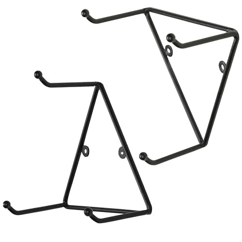 MyGift Matte Black Metal Triangular Coffee Mug Holder Wall Mount Display Rack Mug Organizer with 3 Hooks, Set of 4 thumbnail 6