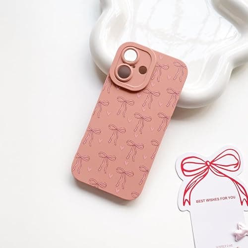 Lovmooful for iPhone 16 Plus Case Cute Ribbon Bowknot Heart-Pink | Compatible for iPhone 16 Plus Case,Cool Design,for Girls Women,Soft TPU,Shockproof,Protective,Girly thumbnail 6