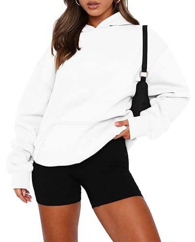onlypuff Women Hoodies Casual Pullover Long Sleeve Sweatshirt Kangaroo Pocket Drop Shoulder Sweater thumbnail 2