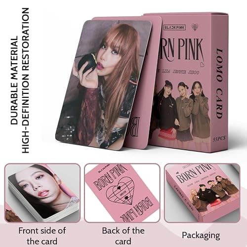DEFGNOP Kpop Blackpink Merch, Blackpink Photocards, 55 Stück Lomo Card, BP Born Pink World Tour Album Karten, Geburtstagsgeschenk für Fans Jugendliche (B) thumbnail 3