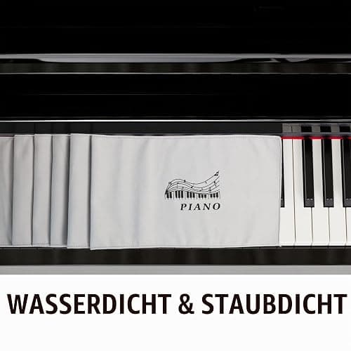 Schutzhülle für Klaviertastatur für 88 Tasten, Stretch-Abdeckung für elektronisches Piano, Universal Passform, Mikrofleece, Staubdicht und Schmutzabweisend, Ideal für Musikinstrumente (Grau) thumbnail 5