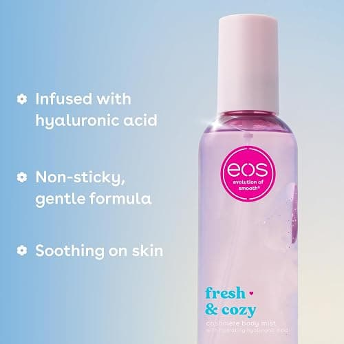 eos Cashmere Body Mist, Fresh & Cozy, Body Spray for Women, Hair Mist, Moisturizing, Hyaluronic Acid, Glycerin, Vegan, Cruelty-free, 6 fl oz thumbnail 5