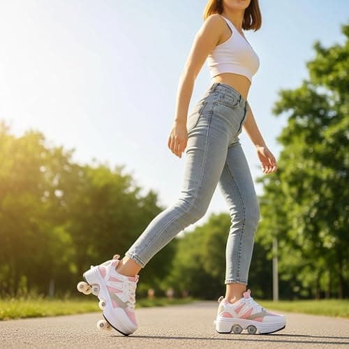 CHSSIH Roller Skate Shoes for Girls, Kids, Women, Men & Adults – Retractable Shoes with Wheels | Pop-Out High Roller Skating Shoes That Turn Into Sneaker Skates thumbnail 7