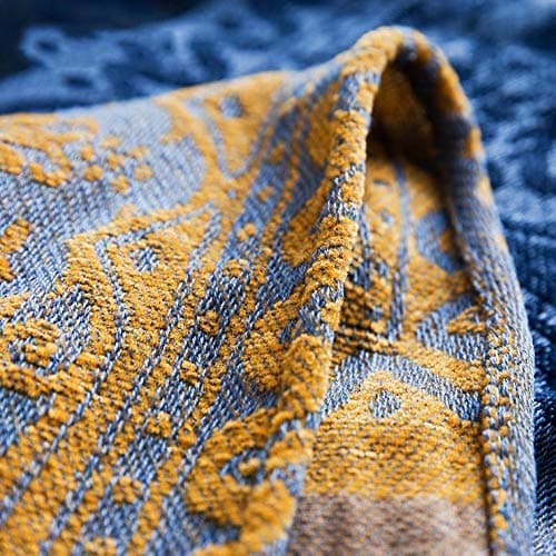 Edcooy Bohemian Throw Blanket for Couch，Colorful Chenille Tassels Boho Woven Hippie Throw Blankets for Couch Bed Sofa Chair Recliner Loveseat, Bohemian Fringe Tassels Decor Home(Blue, S:60x75) thumbnail 8