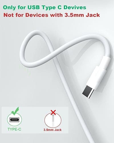 USB C Headphones for iPhone 17 16 15, Wired Headphones USBC for iPad Pro Air Mini, iPad 10th, MacBook, Type C Earbuds for Samsung, Google Pxiel, Earphones for Lenovo, Dell, Microphone, Volume Control thumbnail 8