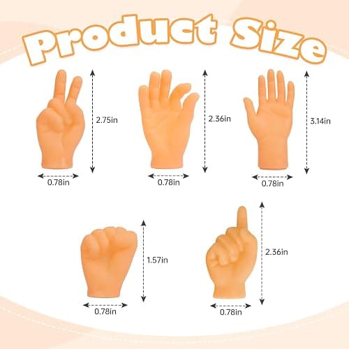 30 pcs Tiny Hands Finger Puppets, Mini Hands Little Small Hands mini Thing Gag Performance Funny Fingers for Puppet Show Gifts Classroom Prizes Party Favors for Kids (7 Styles) thumbnail 2