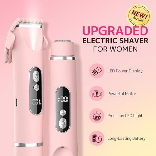 CoolHair Bikini Trimmer for Women,Smooth Electric Razor for Sensitive Skin, IPX7 Waterproof Wet & Dry Cordless Body Shaver & Grooming Set for Bikini Area, Pubic Hair, Face, Underarms & Legs (Pink) thumbnail 5