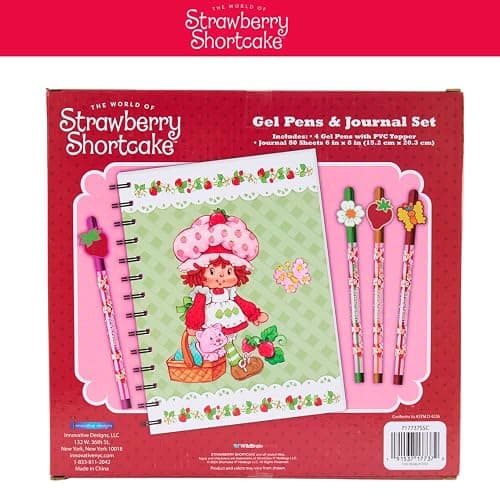 Innovative Designs Strawberry Shortcake Journal Set with Pens for Kids and Girls, 80 Lined Page Spiral Notebook with 4 Colored Gel Pens thumbnail 8
