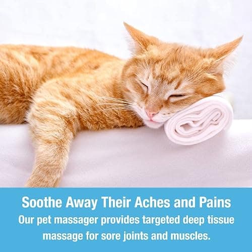 Tilcare Handheld Pet Massager for Dogs and Cats Electric Cat and Dog Massage Tool - Head and Back Scratcher for Relieving Tension, Tight Muscles and Stiffness with Four Rotating Massage Heads thumbnail 3