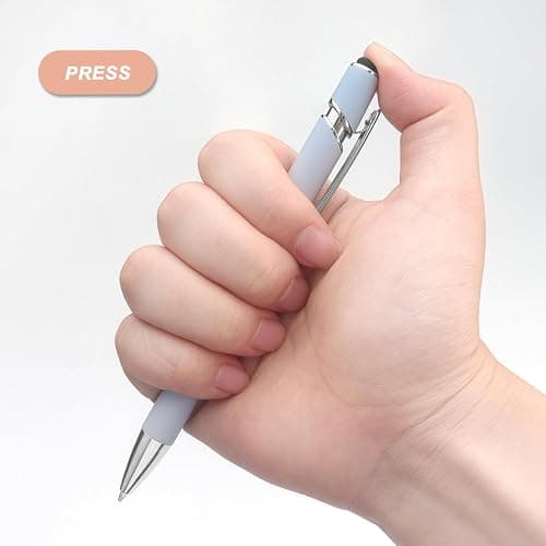 Bribobo Ballpoint Pen 2-in-1 Stylus Retractable Ballpoint Pen with Stylus tip, Metal Stylus Pen for Touch Screens, 1.0 mm Black Ink (Pastel Color) 6 Pack thumbnail 4