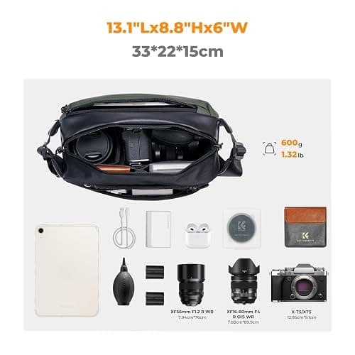 K&F CONCEPT Camera Sling Bag Crossbody Bag Waterproof Camera Shoulder Backpack DSLR/SLR/Mirrorless Camera Case thumbnail 2
