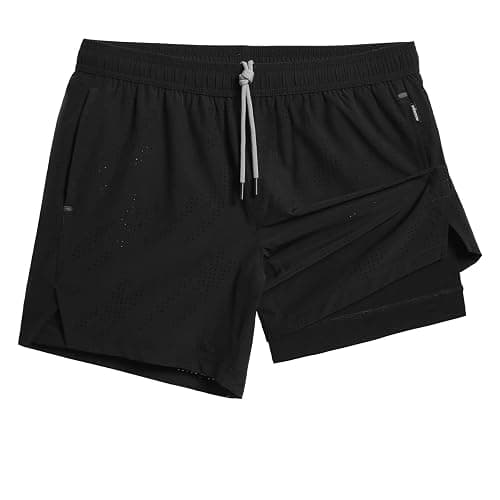 maamgic Mens Running Shorts with Compression Liner 5" Quick Dry Workout Gym Shorts Anti-Chafe 2 in 1 Athletic Shorts - Image 1