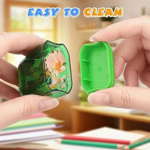 4 Pcs Pencil Sharpeners with Lid, 2026 Upgrade Dual Hole Sharpener, Colored Handheld Sharpener Suitable for Kids Adults Students School Class Home Office (Pink) thumbnail 7