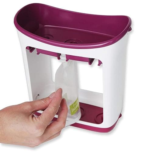 Infantino Squeeze Station, Baby Food Maker & Pouch Filler, Fill 3 Reusable Pouches at Once, Easy to Use, Dishwasher Safe, Homemade Baby Food Prep Essential, Purple thumbnail 6