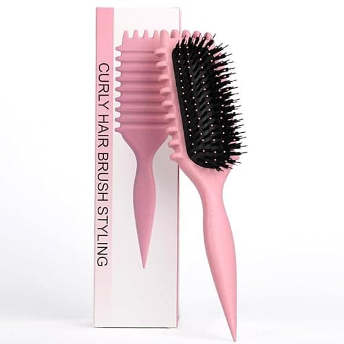 Curl Defining Brush，Newest Boar Bristle Styling Brush for Curly Hair,Detangle, and Enhance Curls for Both Women and Men, Minimizing Pulling (#2, 135g) thumbnail 3