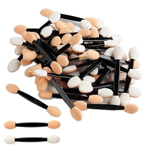 Fcozpjk Disposable Eyeshadow Applicators, 100PCS Chrome Nail Powder Applicator Brush, Dual Side Eye Shadow Sponge Sticks, Nail Glitter Powder Pigment Pen Brush, Nail Art Applicator Tools - Image 1
