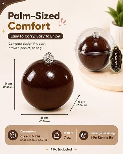 Wax Cracking Squishy Stress Ball, Slow Rising Crunchy Crackable Fidget Sensory Toy, Cracking Wax Ball Squishies, Soft Chocolate Moldable Stress Balls with Crackable Texture(Chocolate-Yellow) thumbnail 2