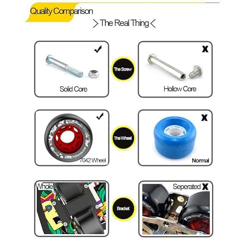 AsFrost Portable Roller Road Drift Skates Plate with Cool Maple Deck Anti-Slip Board Split Skateboard with PU Wheels High-end Bearings thumbnail 3