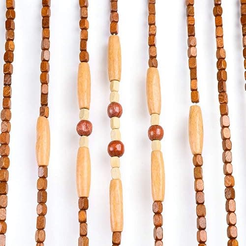 TFCFL Wooden Bead Curtain, 32 Lines Doorway Screen W35.4 X H68.9 for Porch Bedroom Living Room (Coffee) - Model 1 thumbnail 6