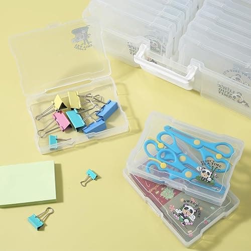 Naivees Photo Containers Storage Case Teddy Storage Box 4" x 6" Plastic Cartoon Organizer with 16 Inner Photo Containers Boxes for Photos,Cards,Pictures (Nature Green) thumbnail 2
